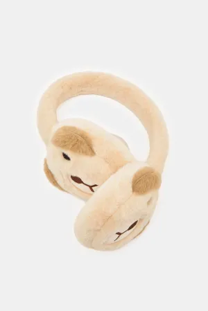 Boys Beige Embellished Earmuff