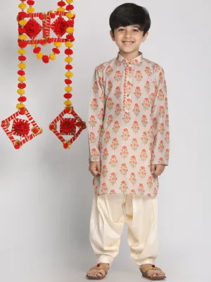 Boy's Beige Kurta - Vastramay Boys