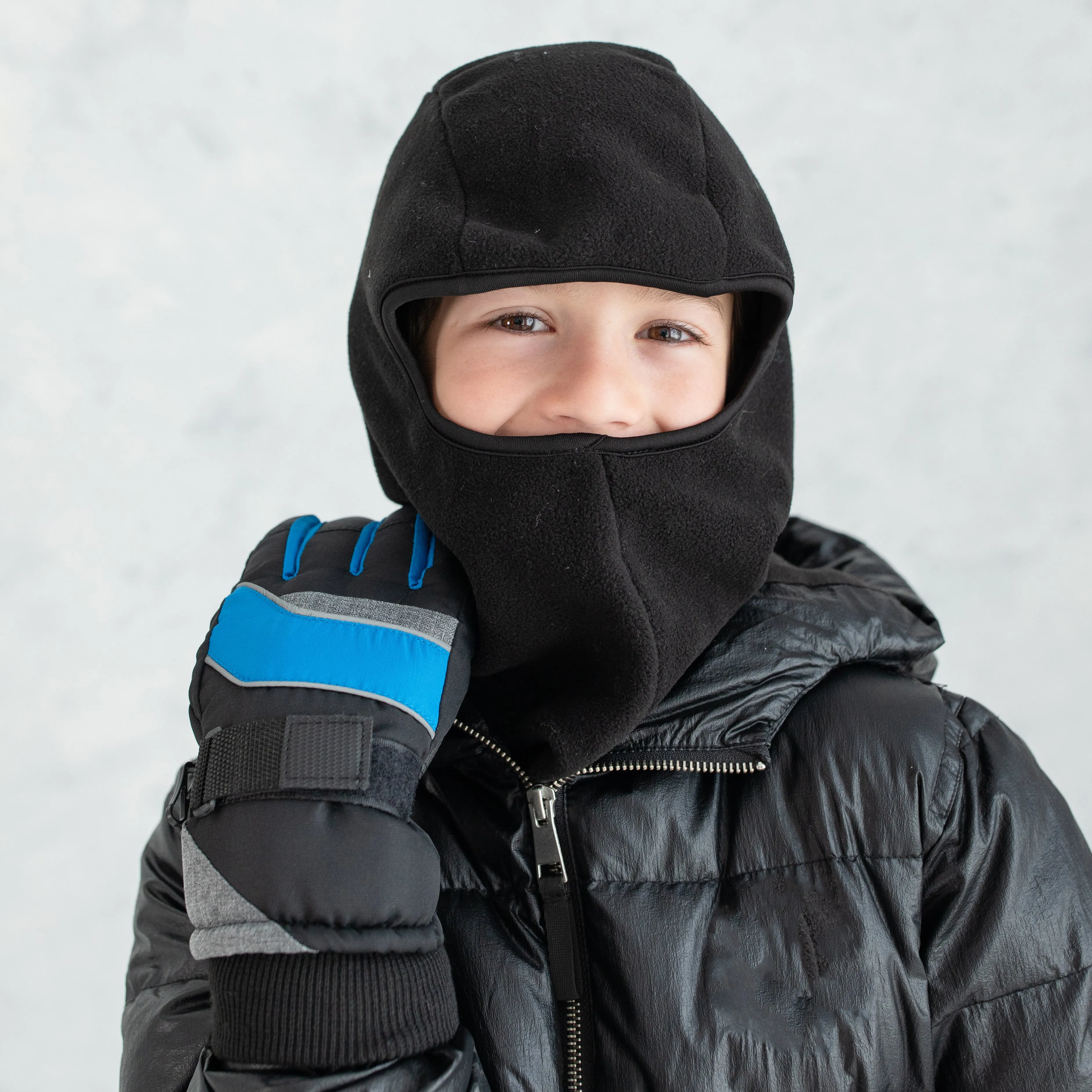 Boy's Black Fleece Balaclava