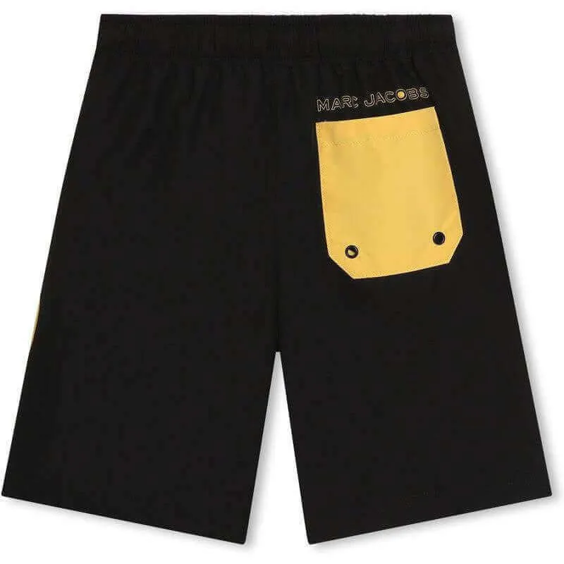 Boys Black Marc Jacobs X Smileyworld Swim Shorts