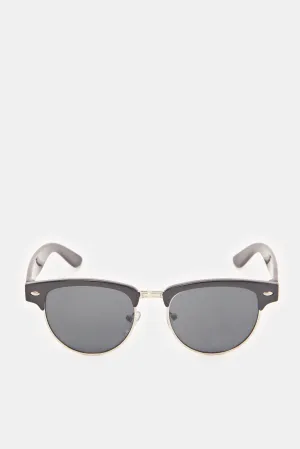 Boys Black Round Sunglasses