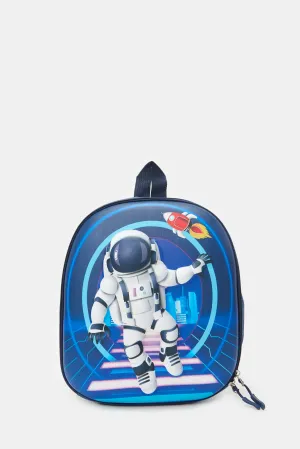 Boys Blue Astronaut 3D Print Backpack