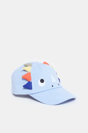 Boys Blue Dino Embroidery Cap