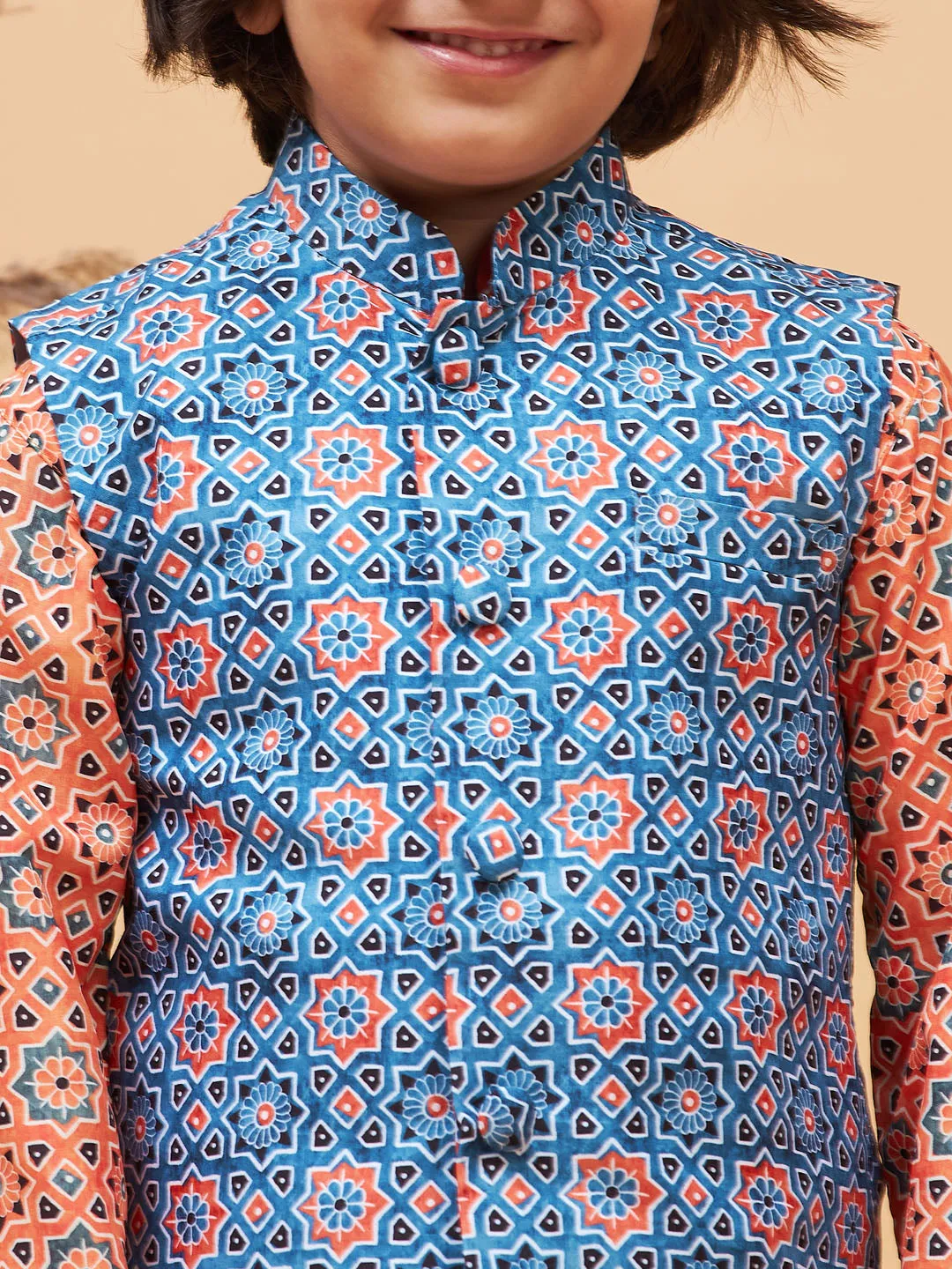 Boy's Blue Nehru Jacket - Vastramay Boys