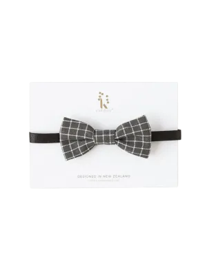 Boys Bow Tie - Forest Grey Check