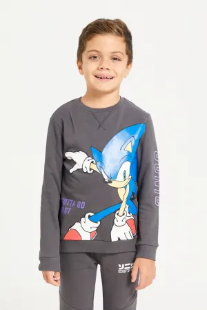 Boys Charcoal Sonic Print Sweatshirt