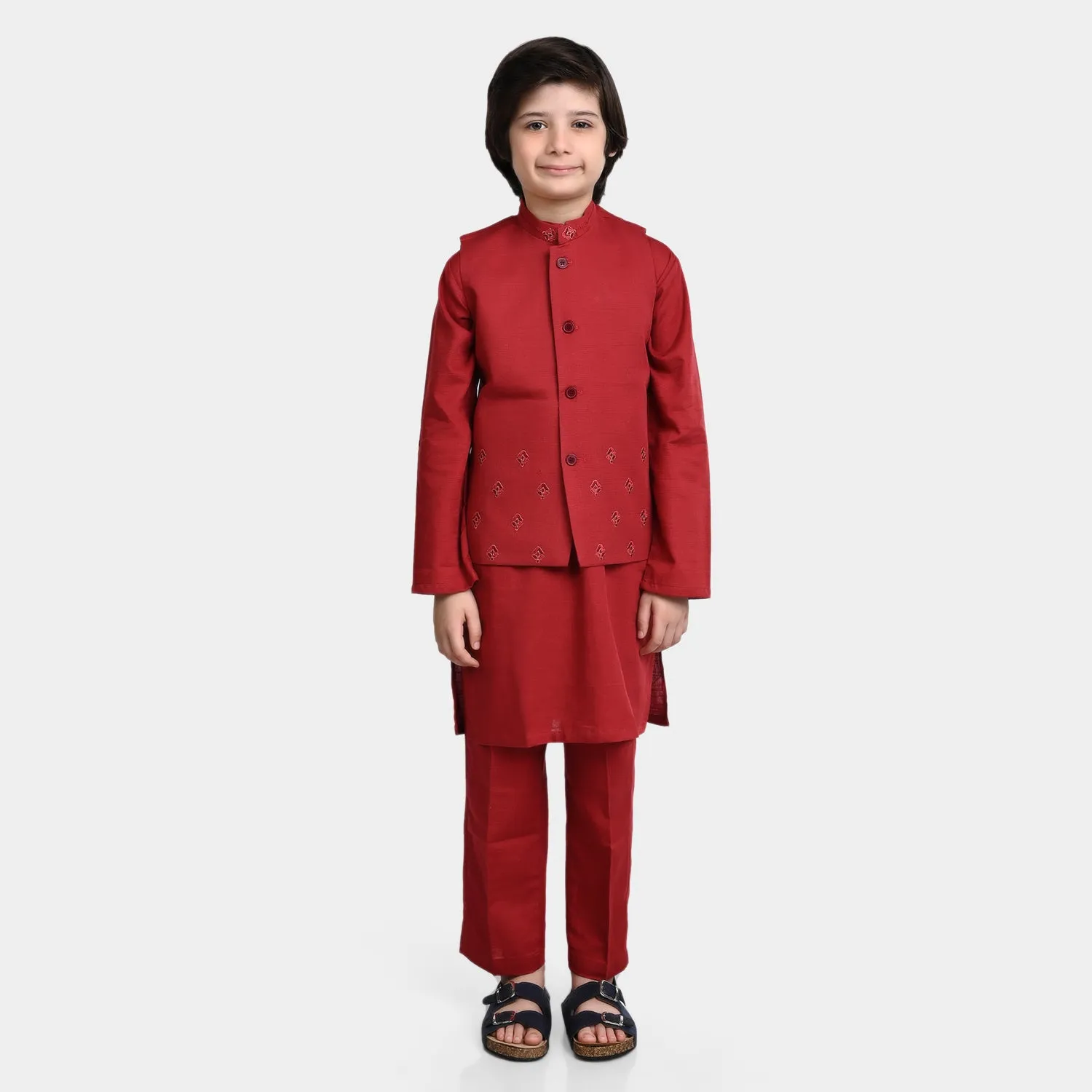 Boys Cotton 3 Pcs Suit - Lava Falls