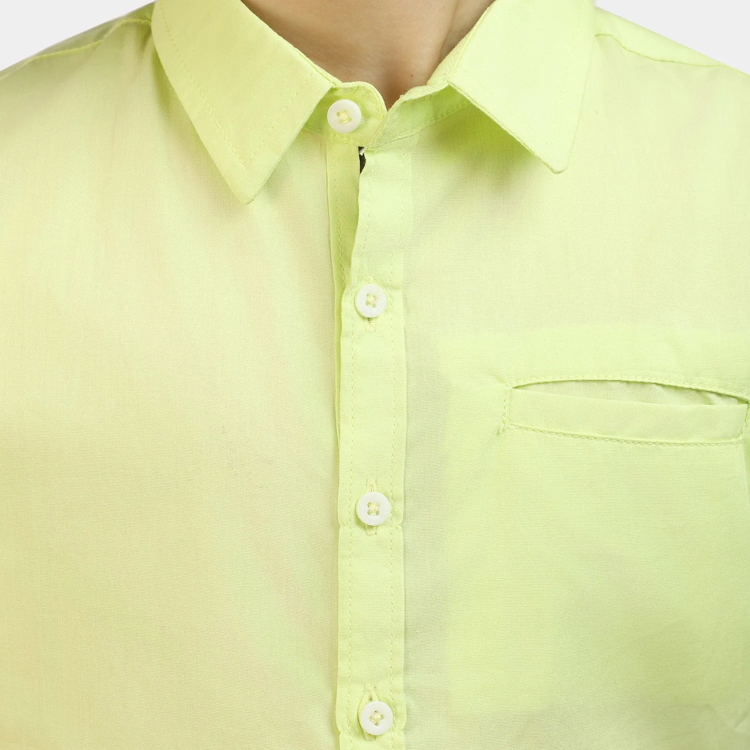 Boys Cotton Casual Shirt No Waves - Light Green