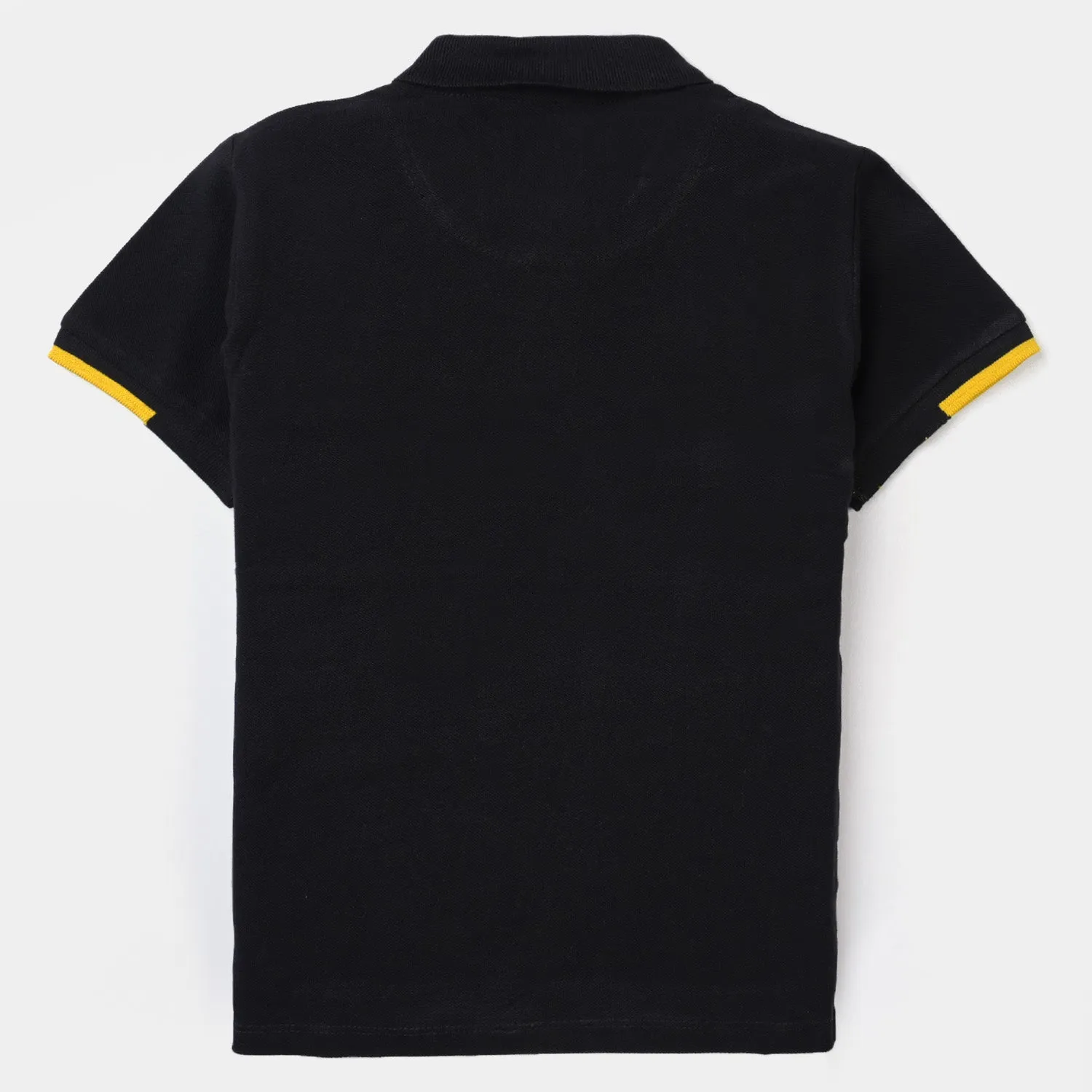 Boys Cotton PK Polo-Jet Black