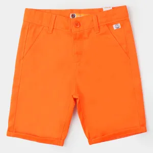 Boys Cotton Short Smile - Neon Orange