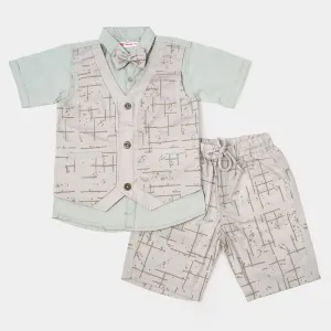 Boys Cotton Suit  - Sand