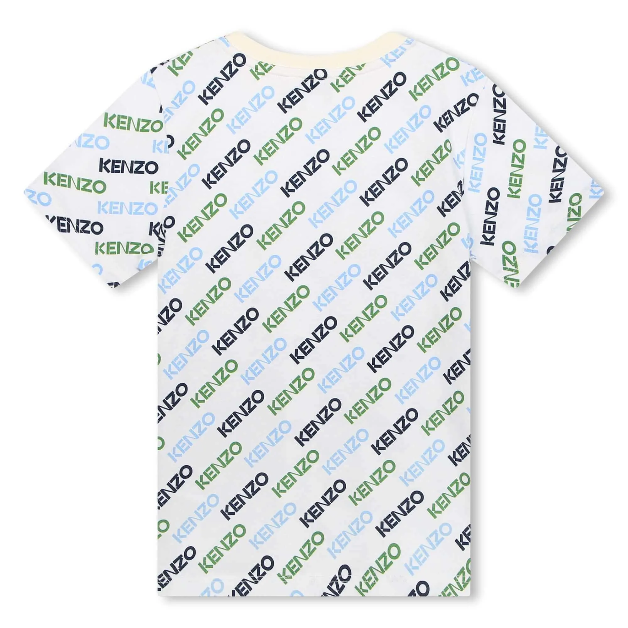 Boys Cream All Over Logo Print T-Shirt