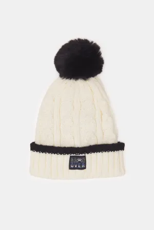 Boys Cream Knitted Cap