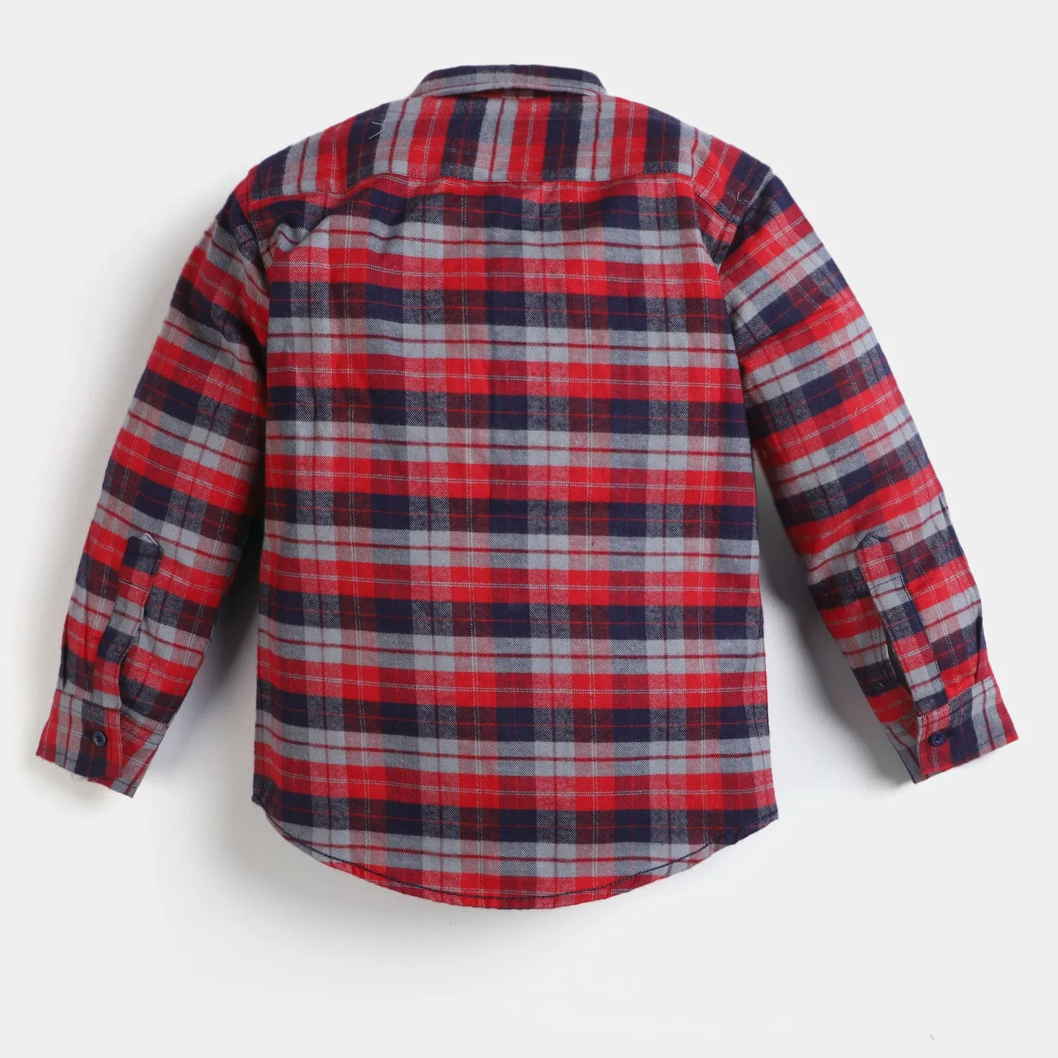 Boys Flannel Casual Shirt -Red