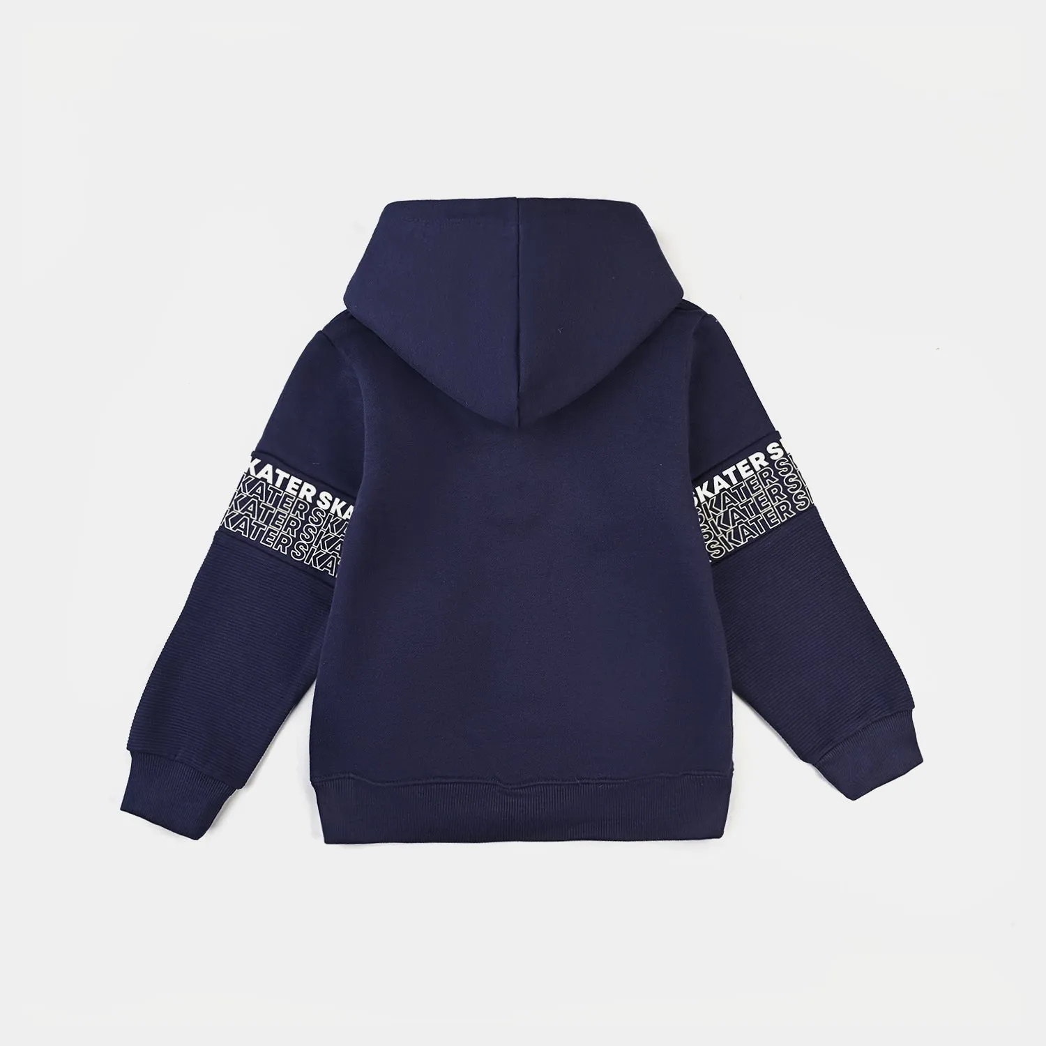 Boys Fleece Knitted Jacket Skater-Navy Blue