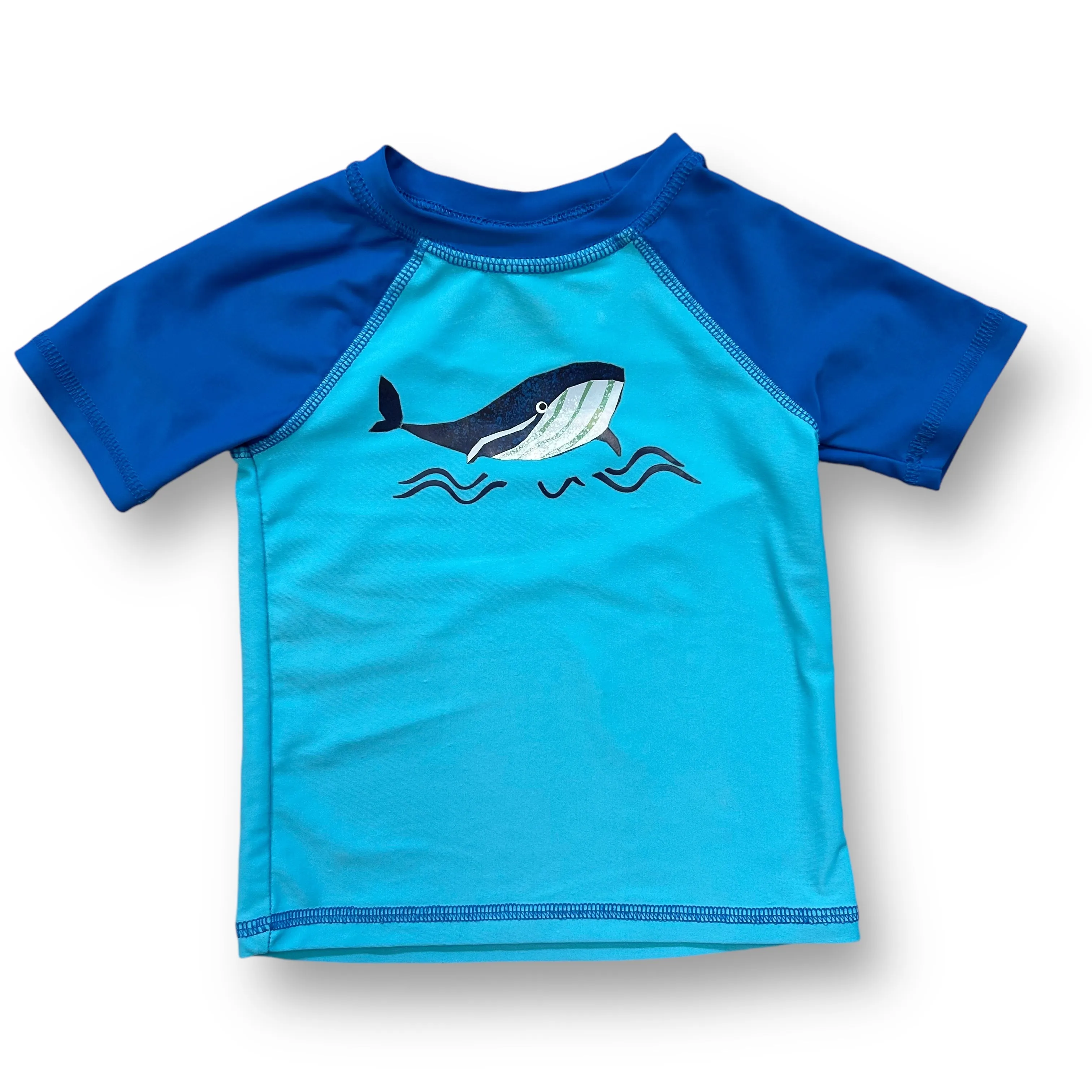 Boys Floatimini Size 12 Months Blue Whale Print Rash Guard