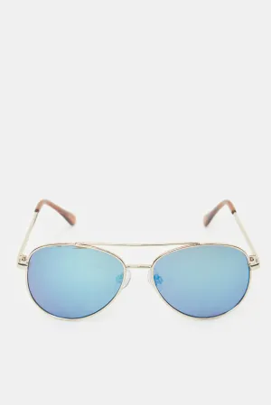 Boys Gold Aviator Sunglasses