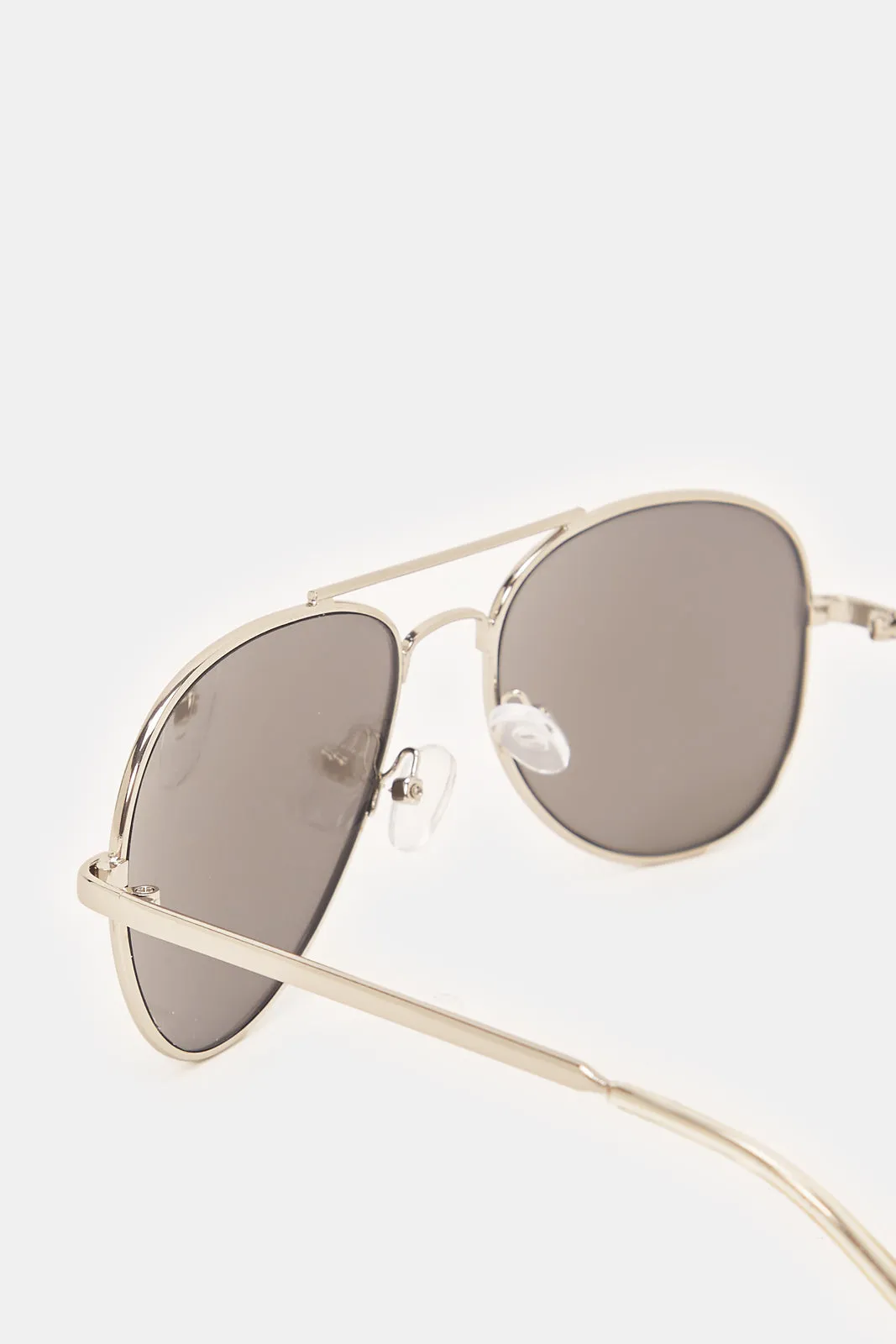 Boys Gold Metal Aviator Sunglasses