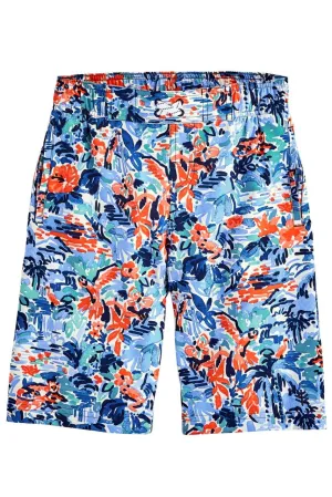 Boy's Island Swim Trunks  |  Blue Multicolor Painted Rainforest