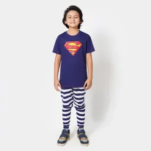 Boys Knitted NightWear Suit Action Hero - Navy Blue