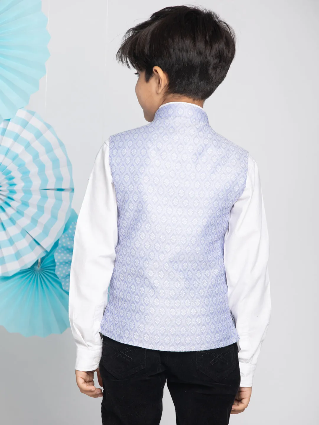 Boy's Light Blue Nehru Jacket - Vastramay Boys