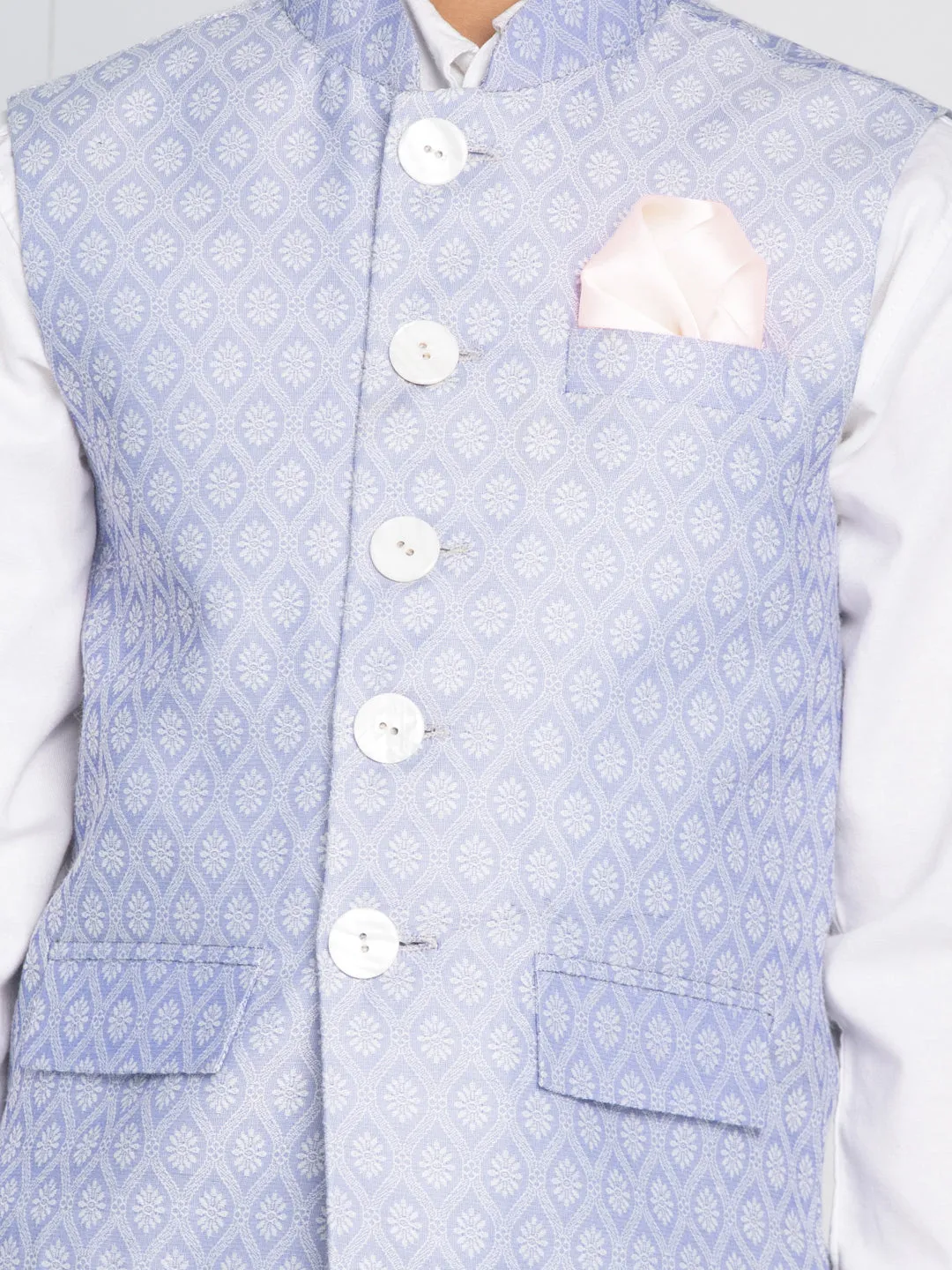 Boy's Light Blue Nehru Jacket - Vastramay Boys