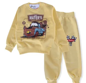 Boys Melton Pajama - Cars - Yellow