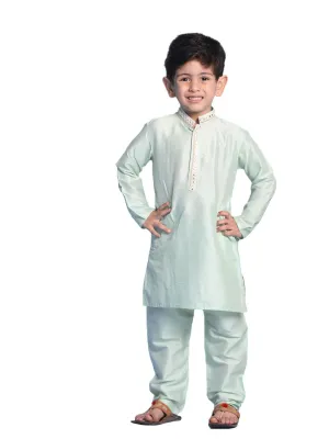 Boy's Mint Green Kurta And Pyjama - Vastramay Boys