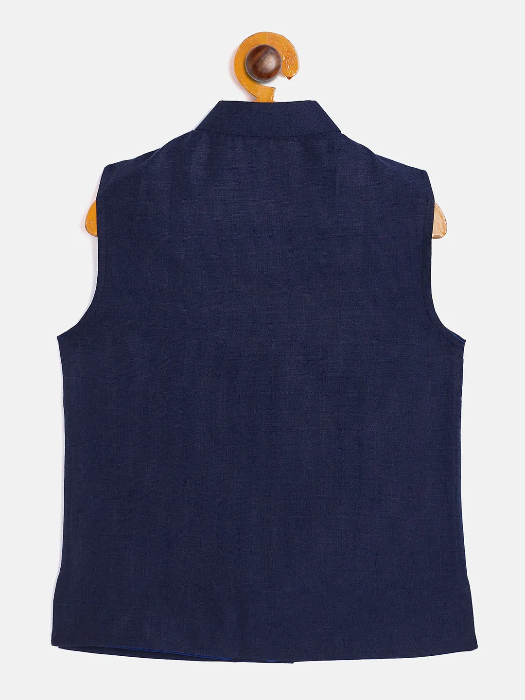 Boy's Navy Blue Nehru Jacket - Vastramay Boys