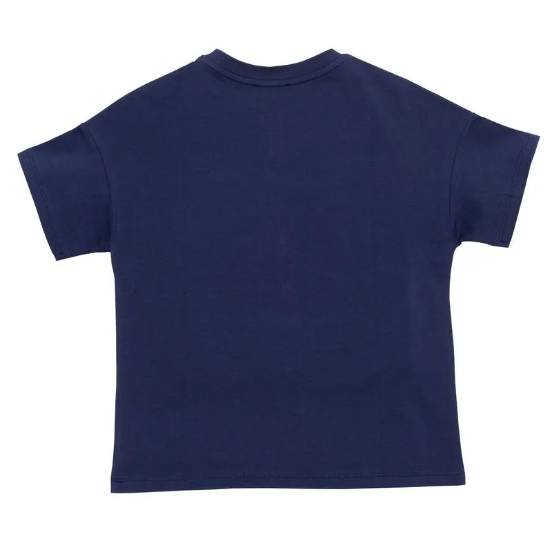 Boys Navy Leaf Print T-Shirt