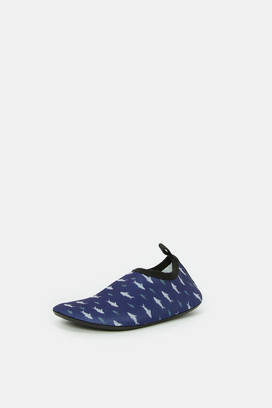 Boys Navy Printed Shoes