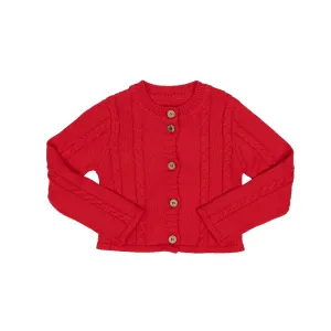 Boys Red Braided Cardigan