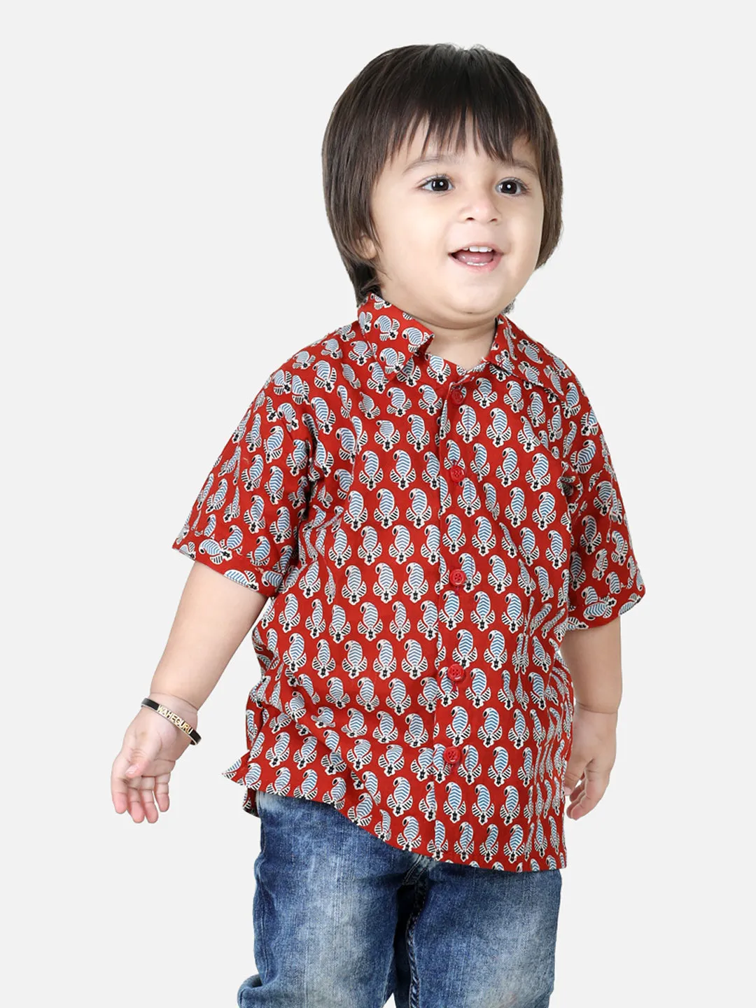 Boy's Red Cotton Shirts - Bownbee