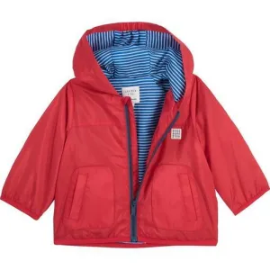 Boys Red Hooded Rain Jacket