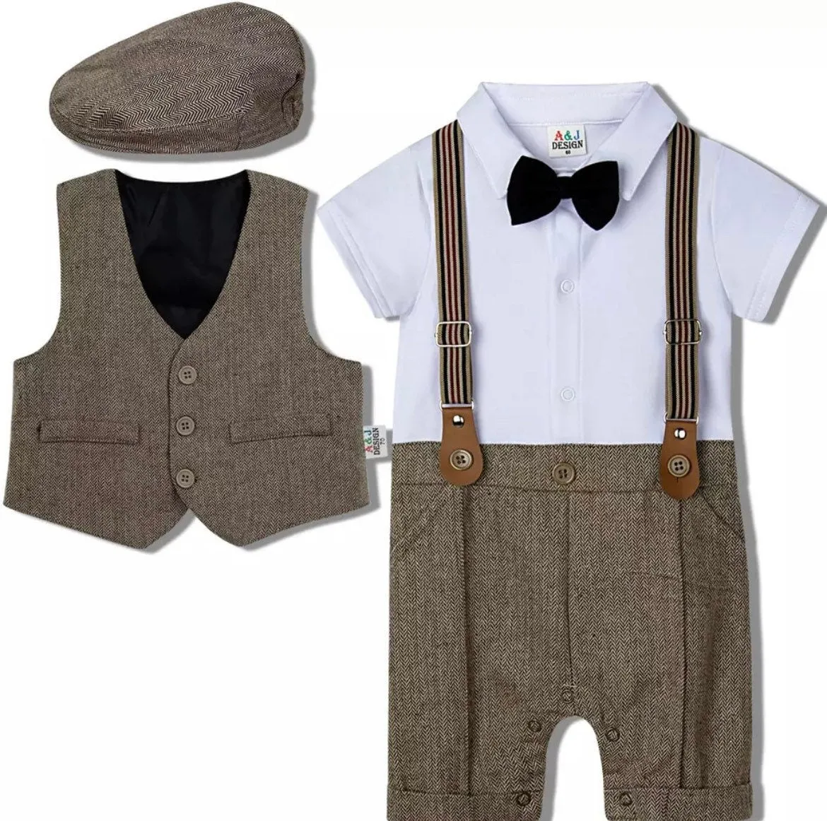 Boys Short Sleeve Tuxedo Set