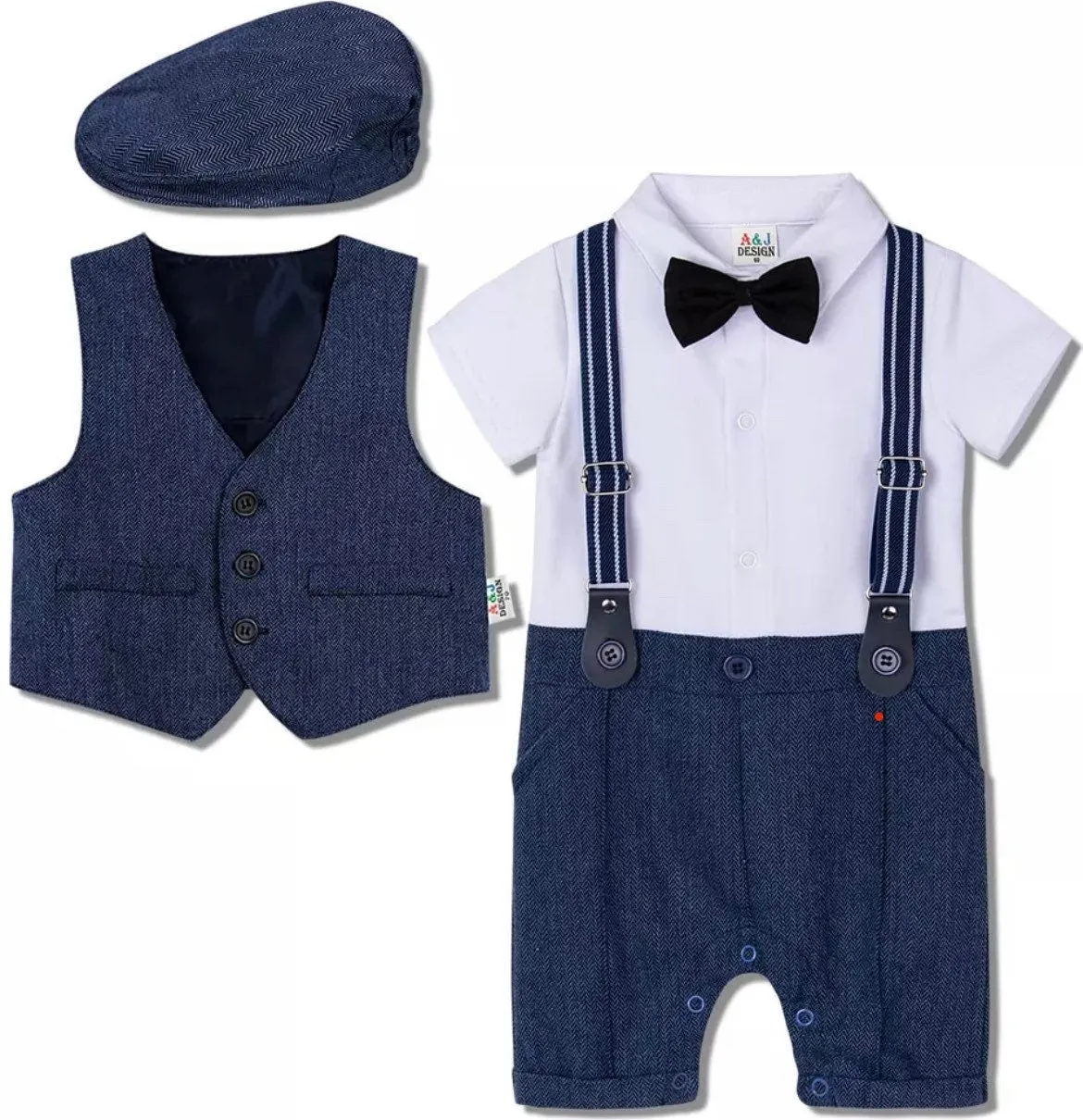 Boys Short Sleeve Tuxedo Set