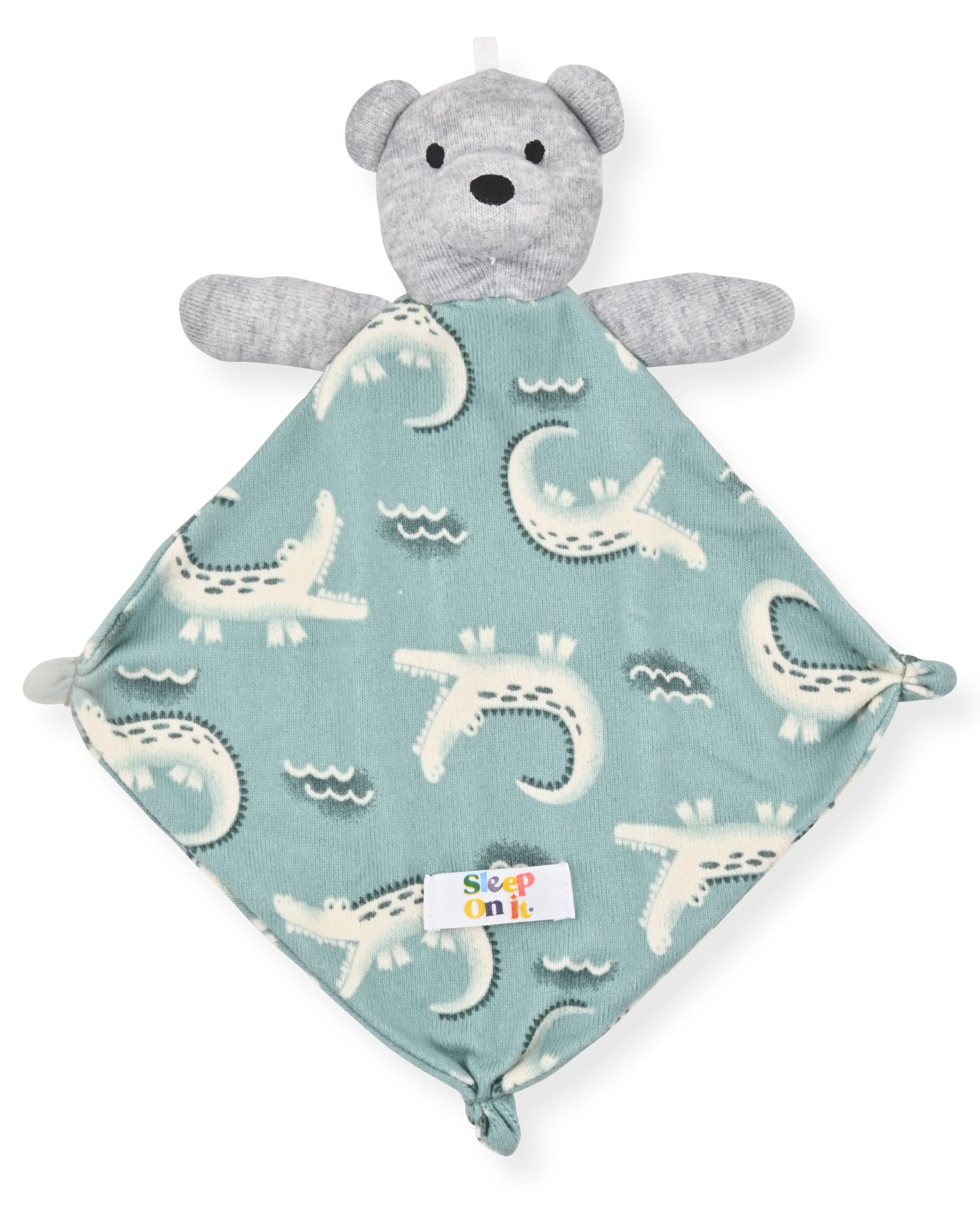 Boys Super Soft Snuggle Jersey Zip-Up Coverall Pajama with Blankey Buddy - Crocodile.