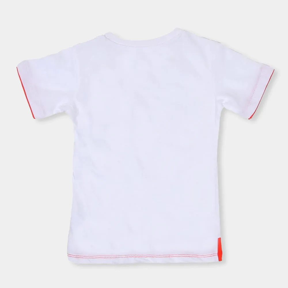 Boys T-Shirt H/S Crown - White