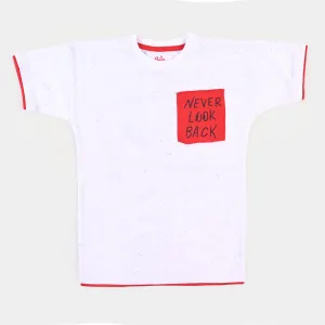 Boys T-Shirt Never Look Back  - White