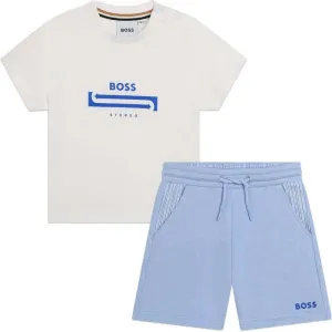 Boys White & Pale Blue Short Set