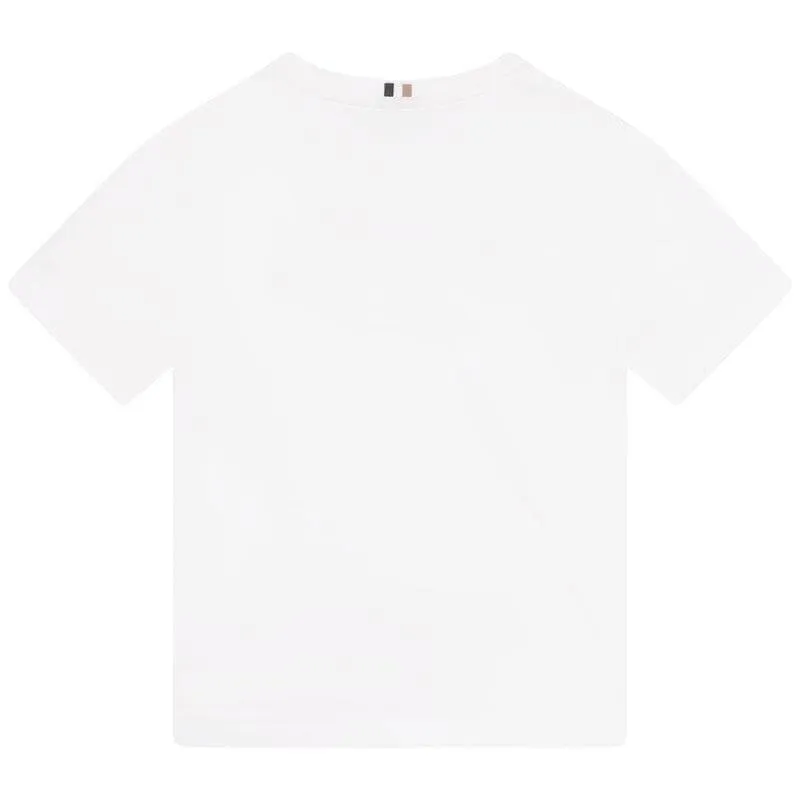 Boys White Logo Short Sleeve T-shirt