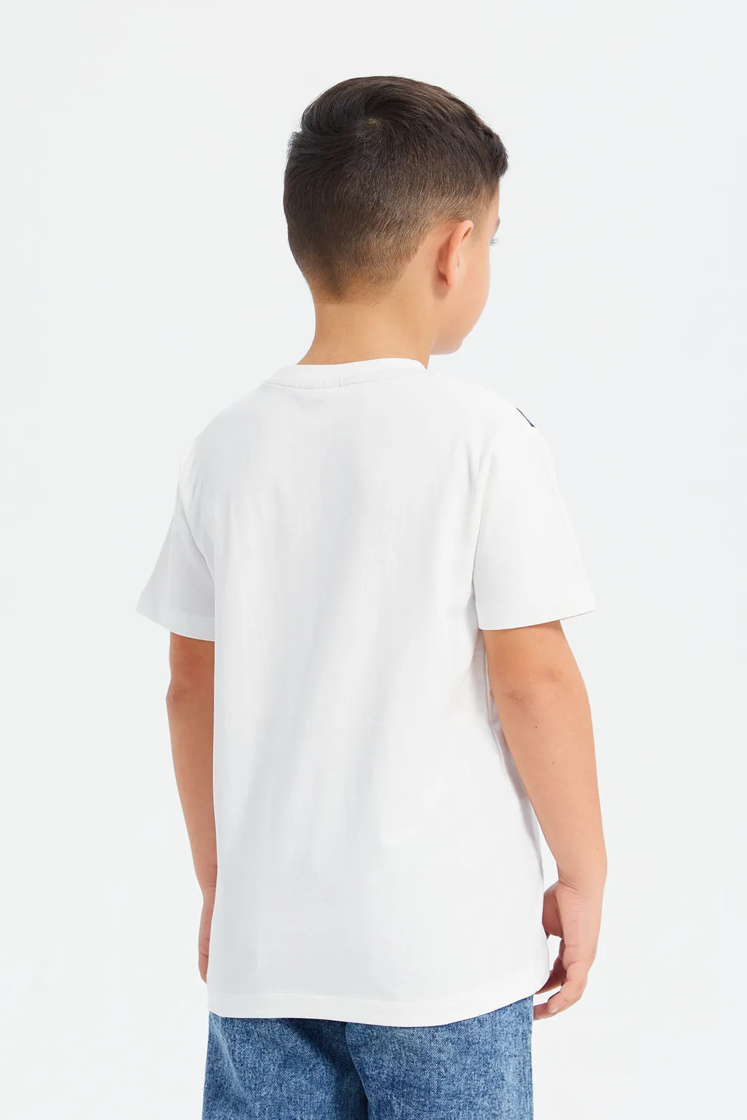 Boys White Spider Man Short Sleeve T-Shirt