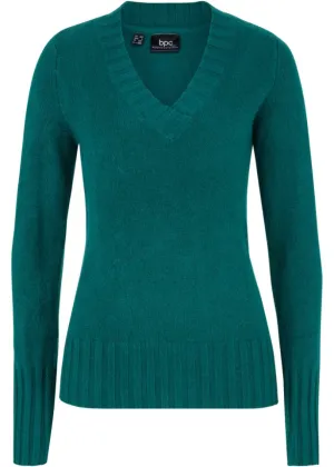 Bpc Bonprix Collection V-neck sweater, green