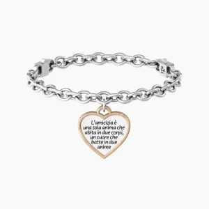 Bracciale a catena con ciondolo a cuore e frase amicizia - CUORE | FRIENDS - 732080