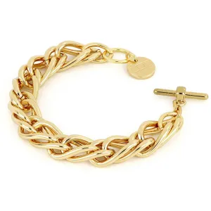 Bracciale in bronzo dorato con catena spiga - 1865