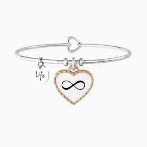 Bracciale rigido con simbolo infinito e rifinitura borchiata CUORE |INFINITO - 732074