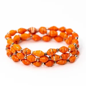 Bracelet - Orange Triple Wrap Solid