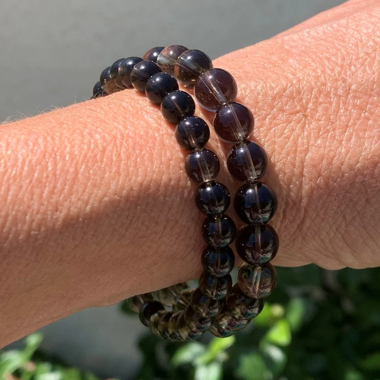 Bracelet quartz fumé naturel contre les addictions et les dépendances