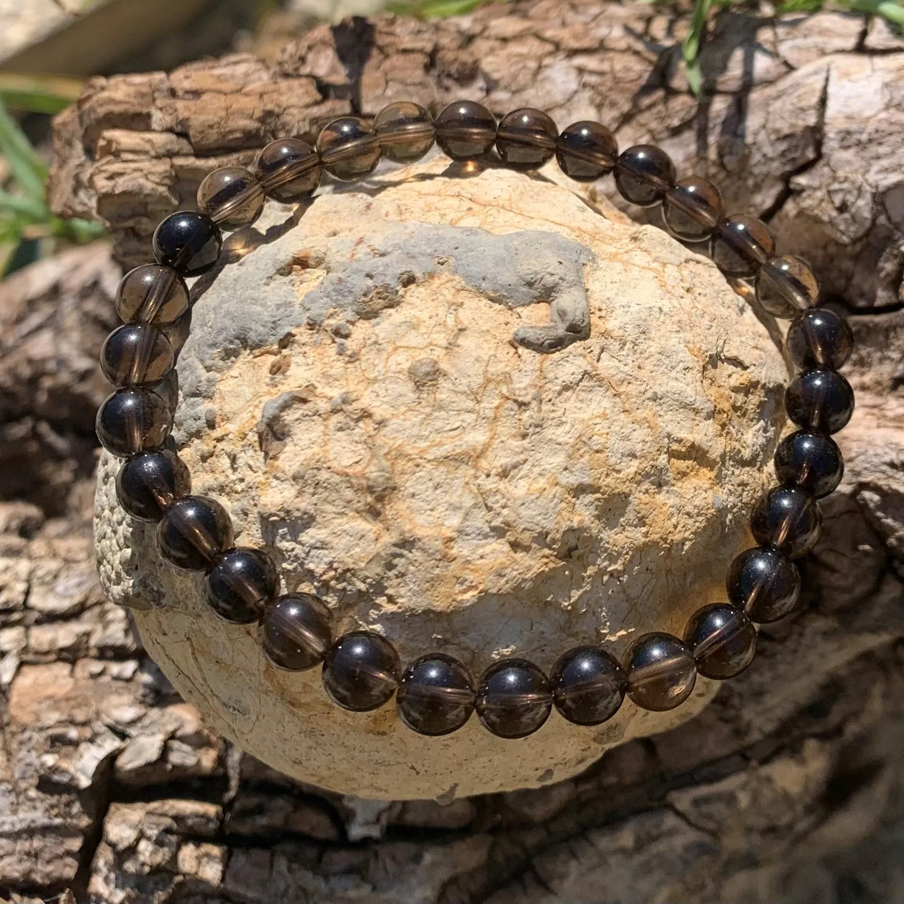 Bracelet quartz fumé naturel contre les addictions et les dépendances