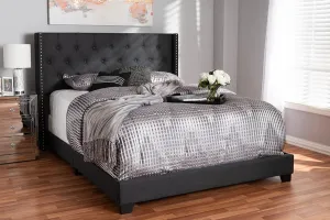 Brady Charcoal Grey Fabric Upholstered Bed (Queen)